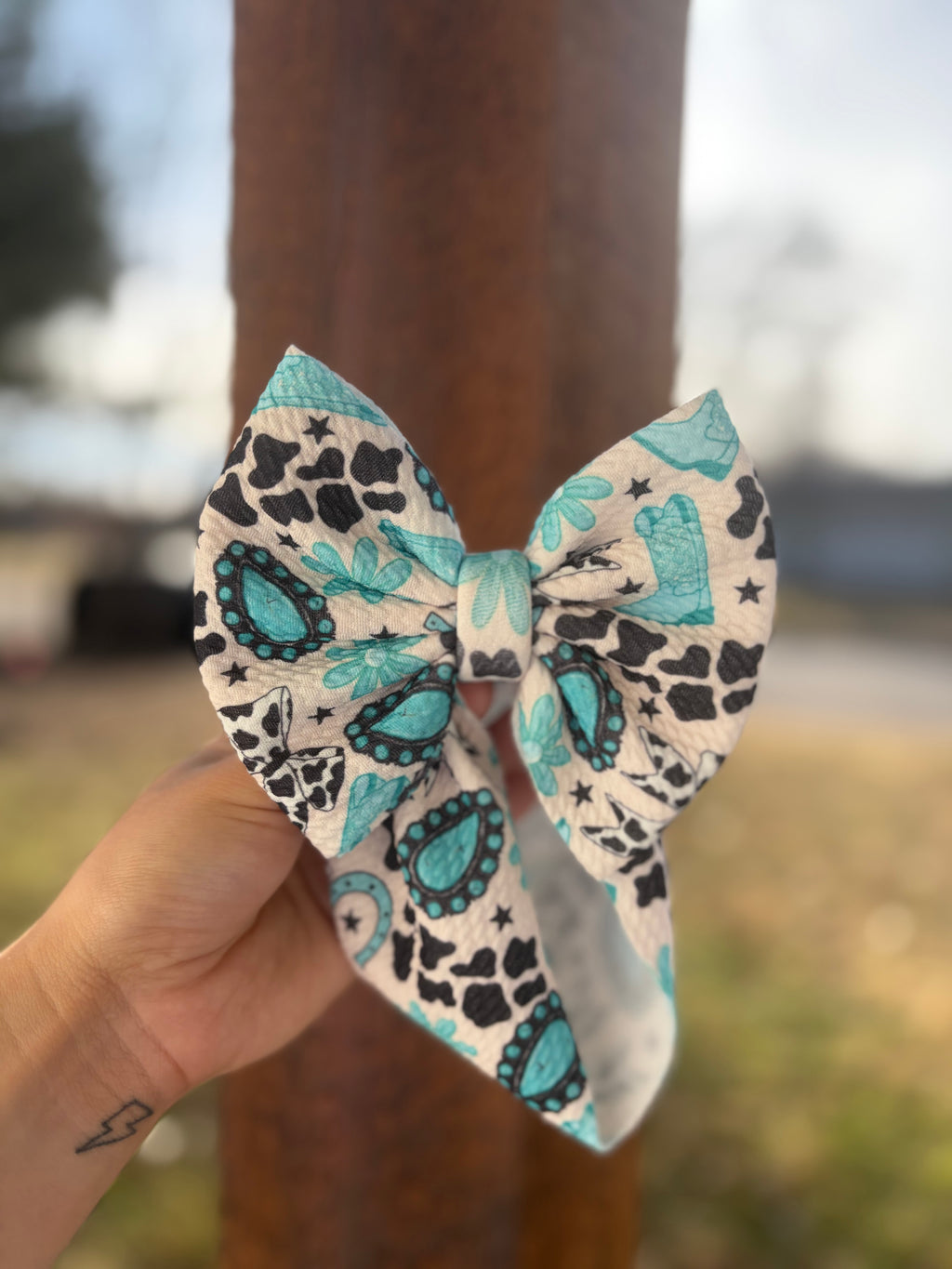 Turquoise Boots & Cow Print