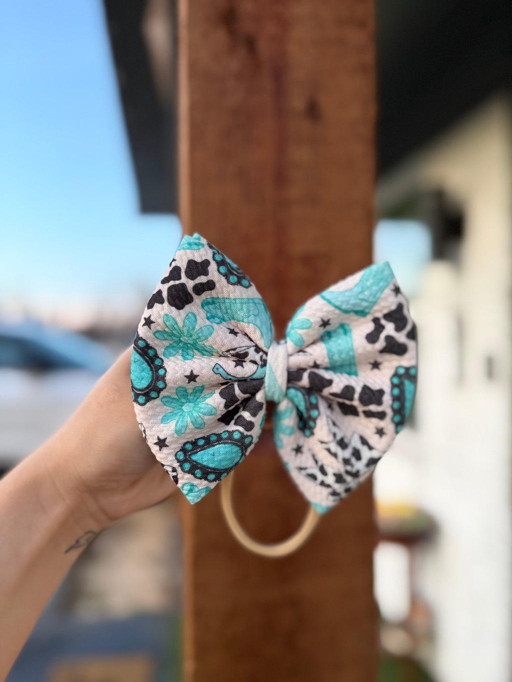 Turquoise Boots & Cow Print